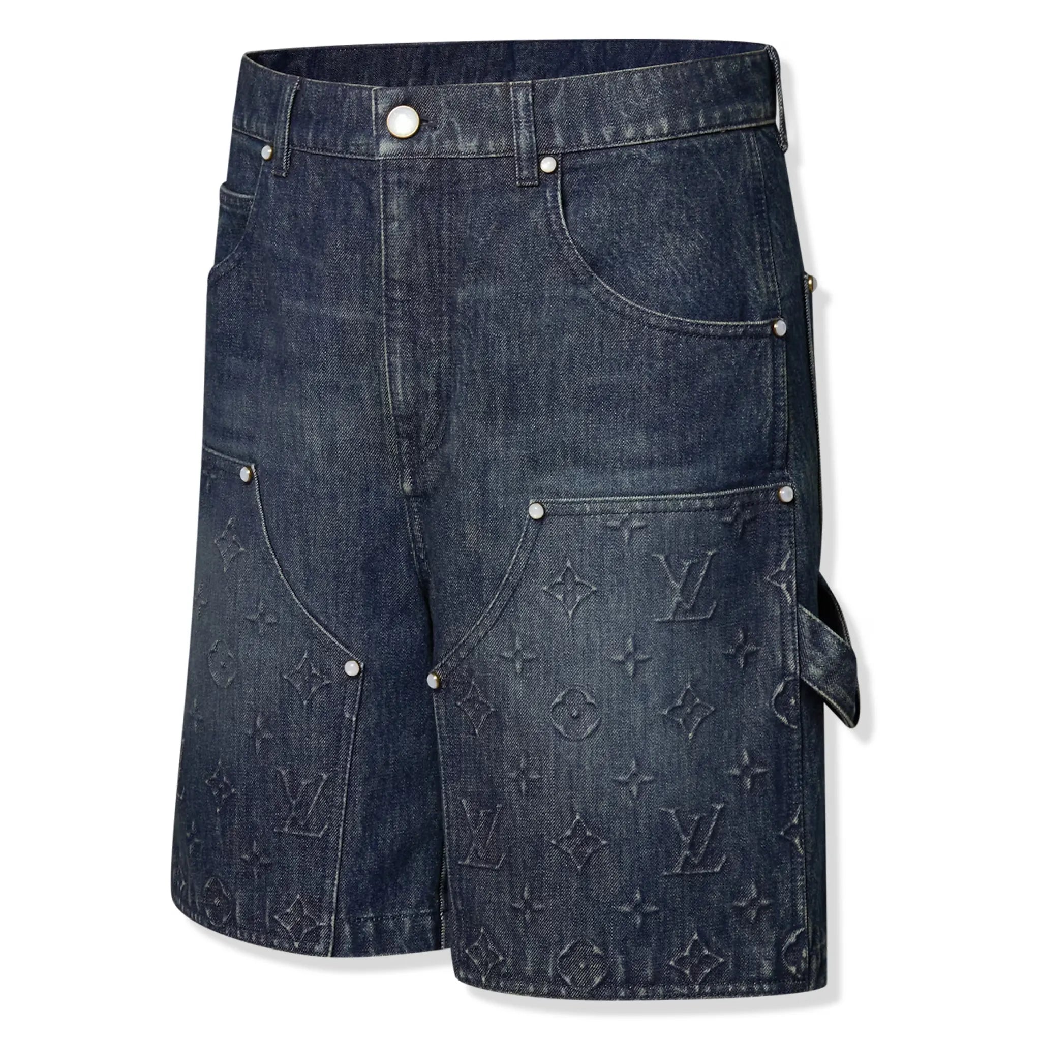 Side view of Louis Vuitton Denim Workwear Shorts